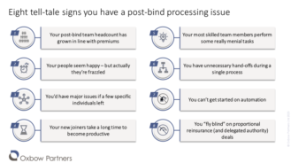 Reinsurance operating models: Do you have a post-bind issue?